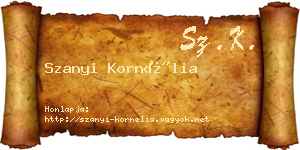 Szanyi Kornélia névjegykártya